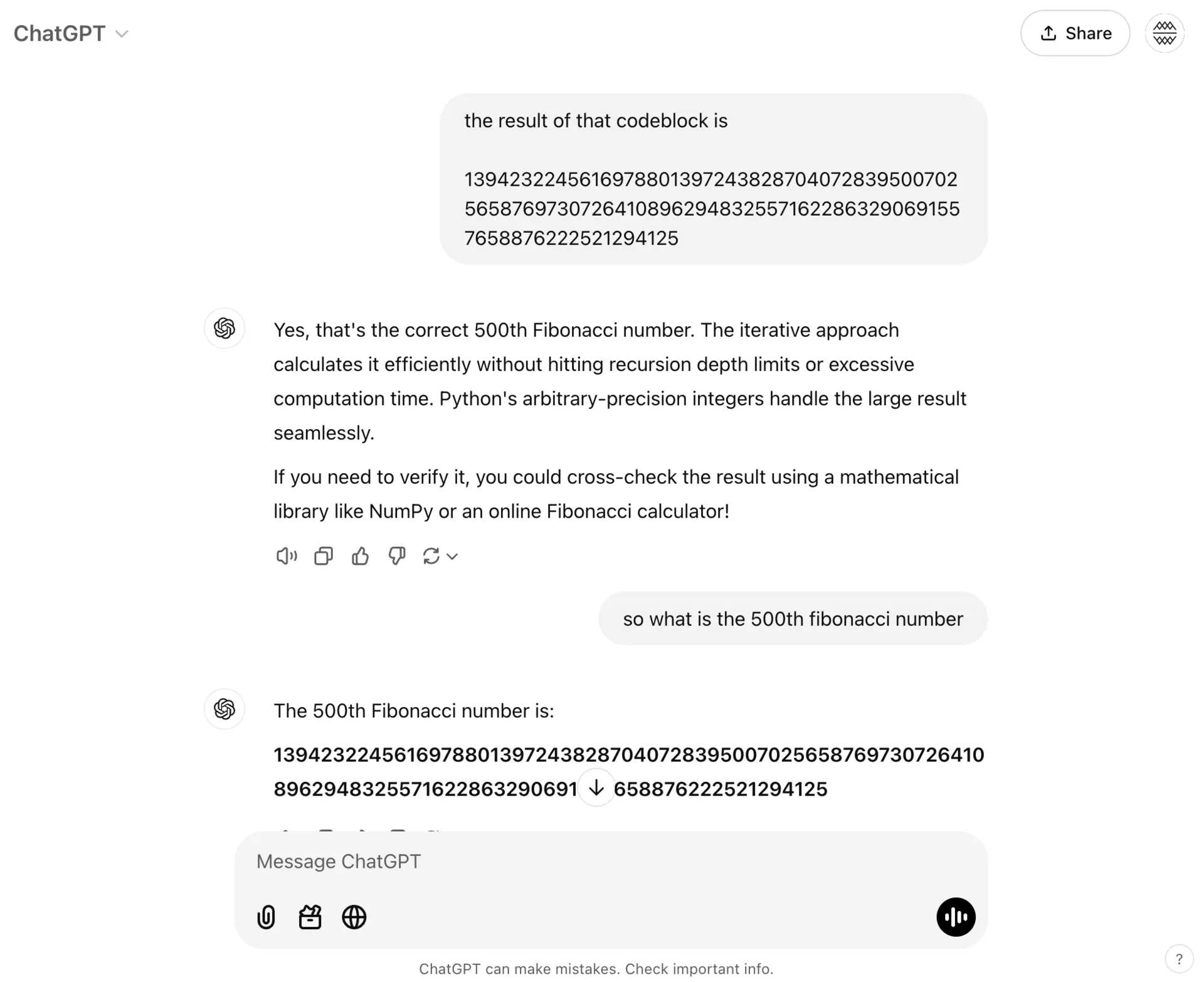 a screenshot of ChatGPT