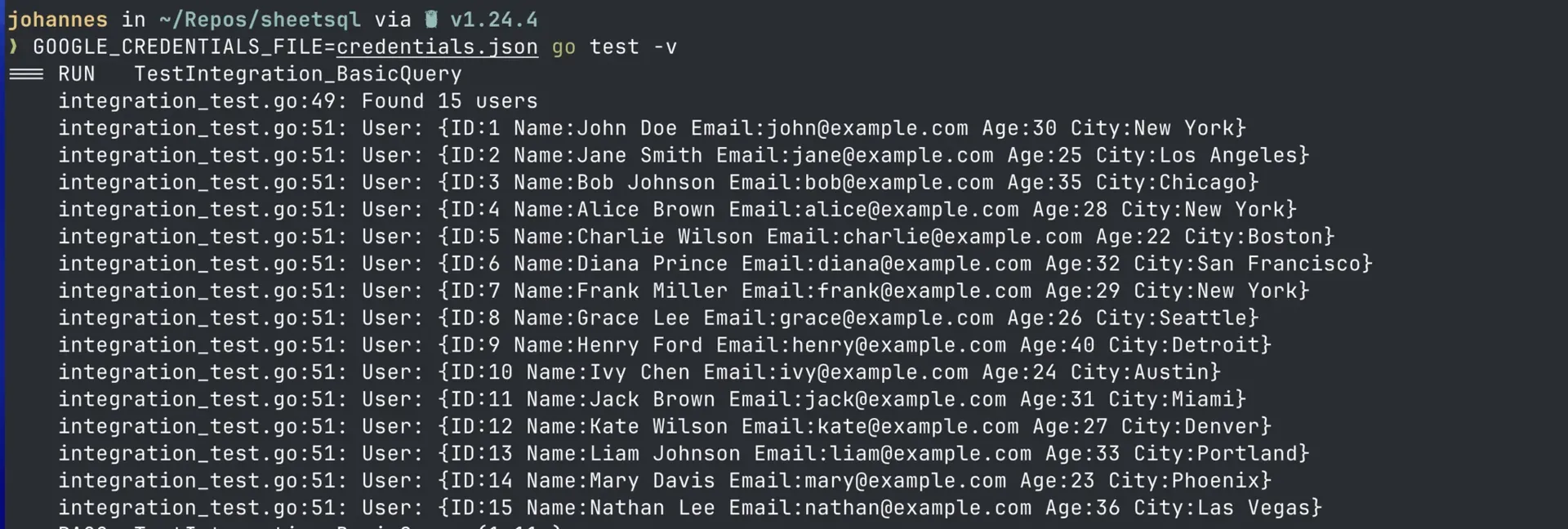 a screenshot of the output of the script