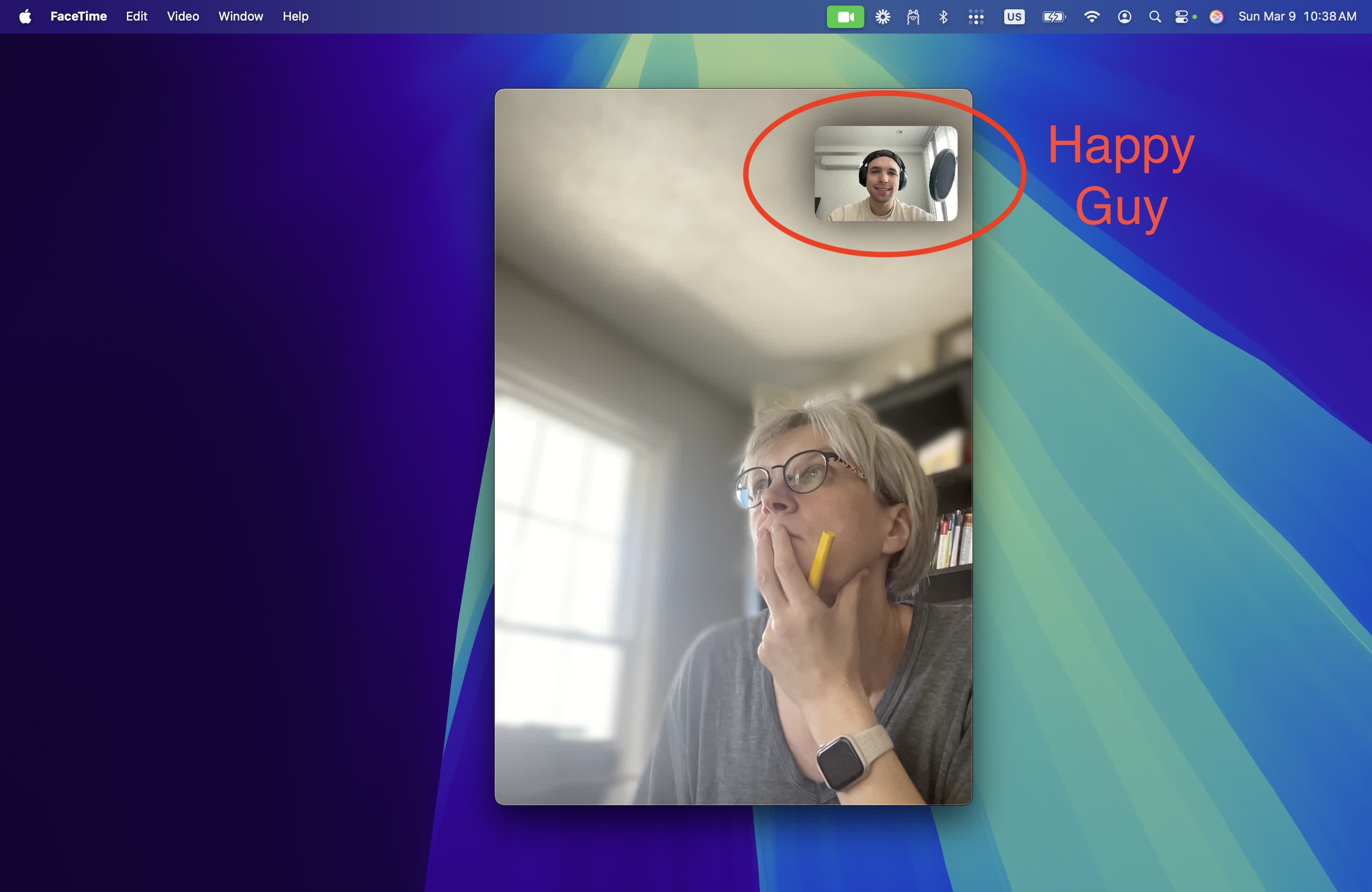 screenshot of a facetime call